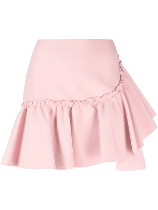 Msgm Ruffled-Trim High-Waisted Miniskirt