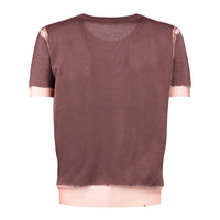 Roberto Collina Brown Cotton Blend Devoré Pullover