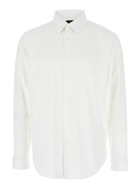 'Sylvain' White Shirt With Pointed Collar In Cotton Blend Man