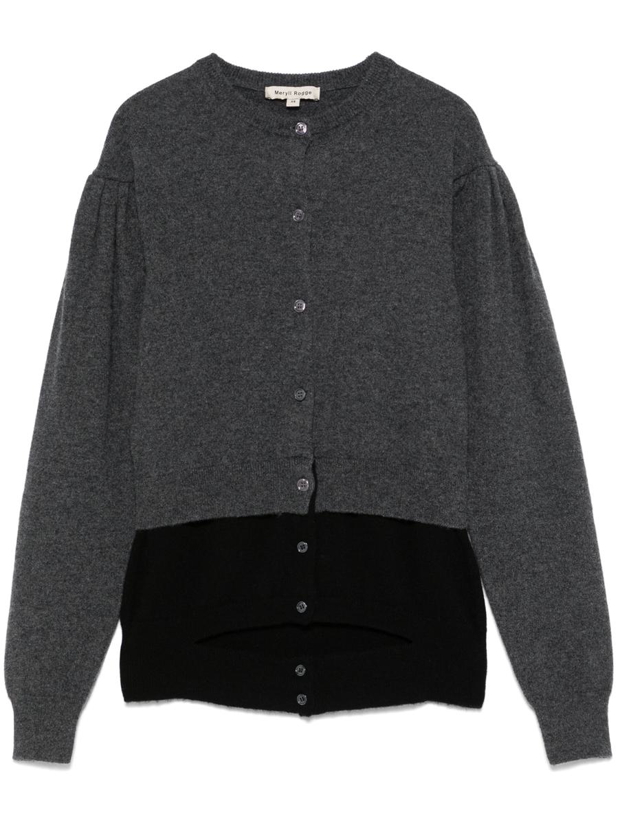 Meryll Rogge Cashmere Puff Sleeve Cardigan