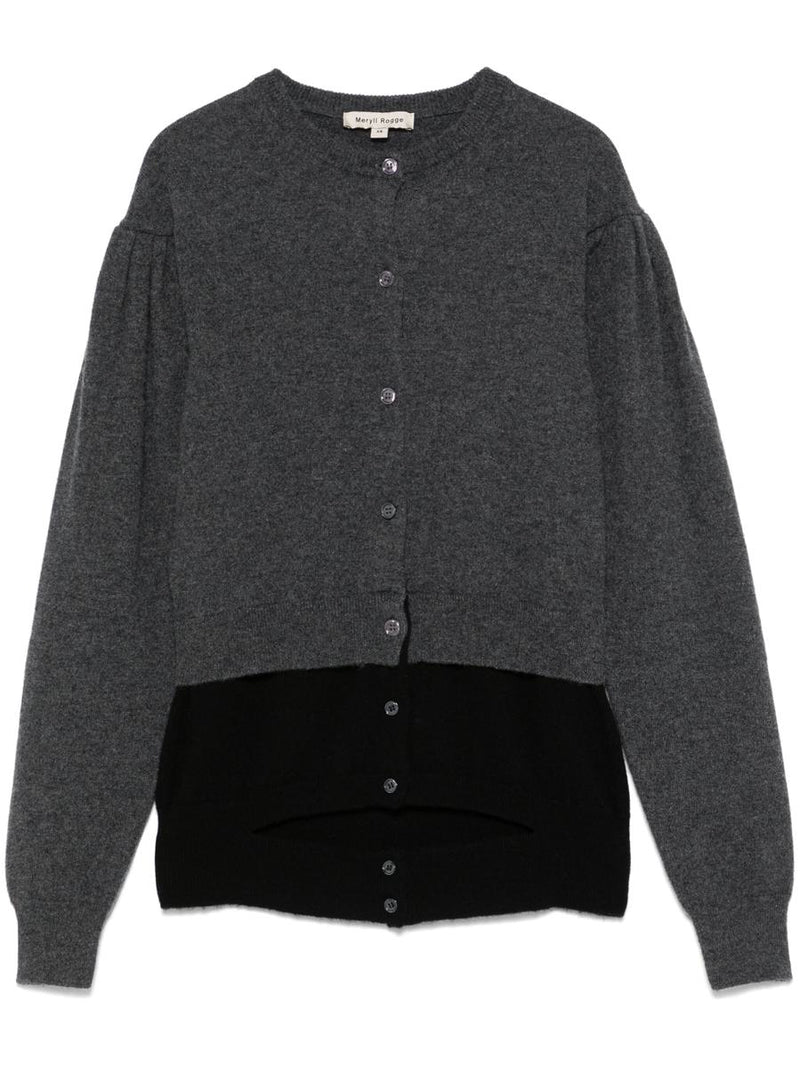 Meryll Rogge Cashmere Puff Sleeve Cardigan