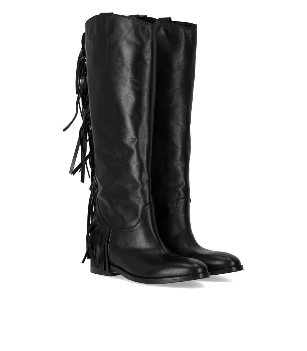 Strategia Black Fringed Boot