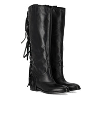 Strategia Black Fringed Boot