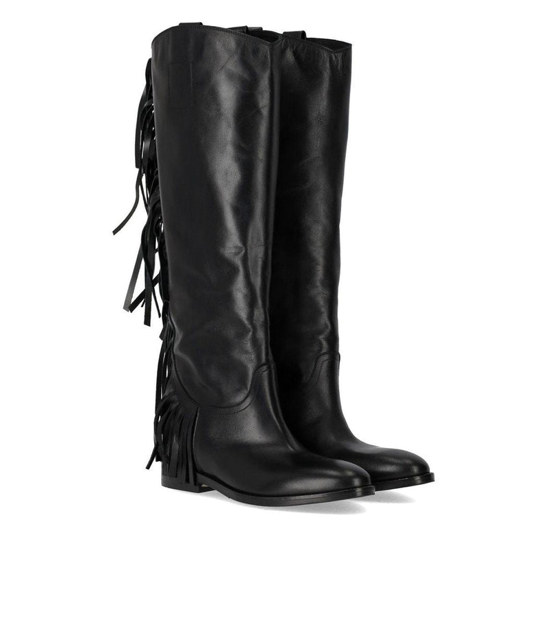 Strategia Black Fringed Boot