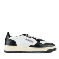 Autry Black And White Leather Two-Tone Medalist Low Sneakers