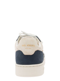 'Dice Lo' Blue And White Low Top Sneakers With Logo Detail In Leather Man