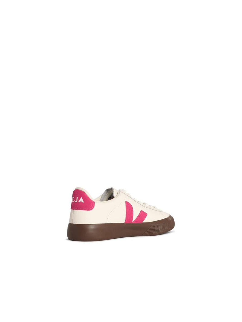 Veja 'Field' White And Fuchsia Leather Sneakers