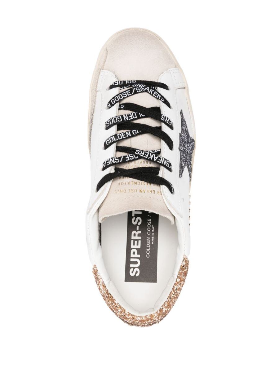 Golden Goose 'Super-Star' Sneakers With Star And Glitter Heel