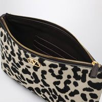 Valentino Garavani Animal-Print Pony-Effect Vlogo Signature Pouch
