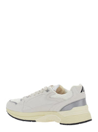 'Hyperway' White Low Top Sneakers With Logo Patch On Tongue And Side In Tech Fabric Man