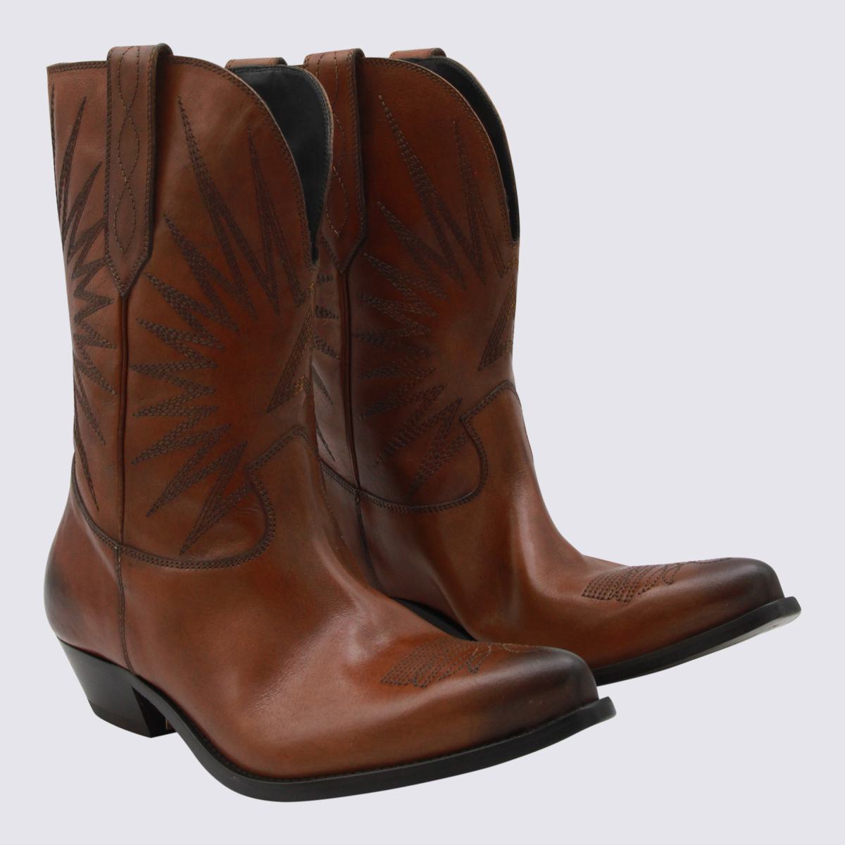 Golden Goose Tan Leather Boots