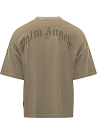 Palm Angels Palm Angels Green Logo Neck T-Shirt