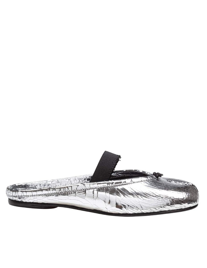 Maison Margiela Leather Tabi Mule With Broken Mirror Effect