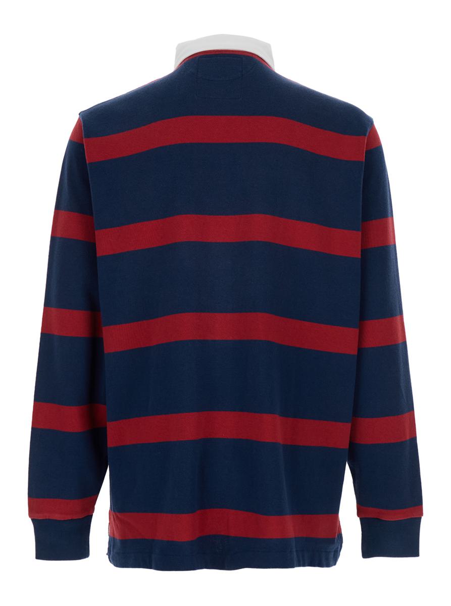 "Rugby" Multicolor Polo Shirt With Logo Embroidery On The Front And All-Over Striped Motif In Cotton Man