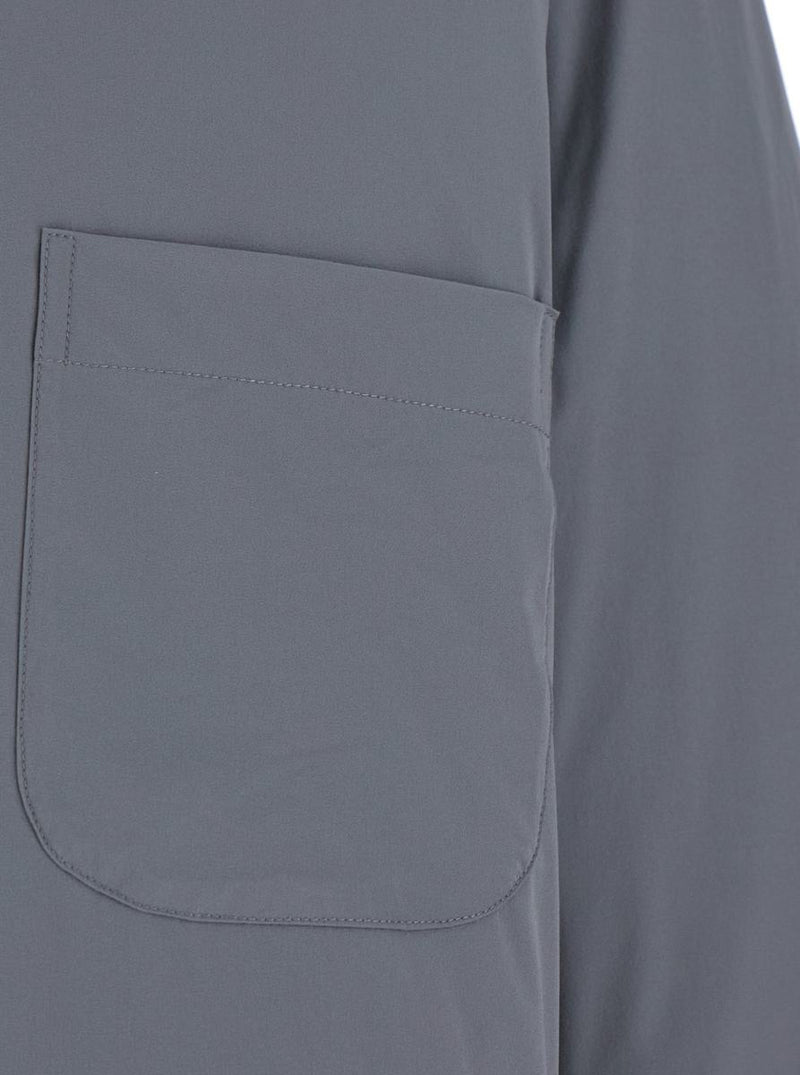 Grey Jacket With Patch Pocket In Padded Fabric Man