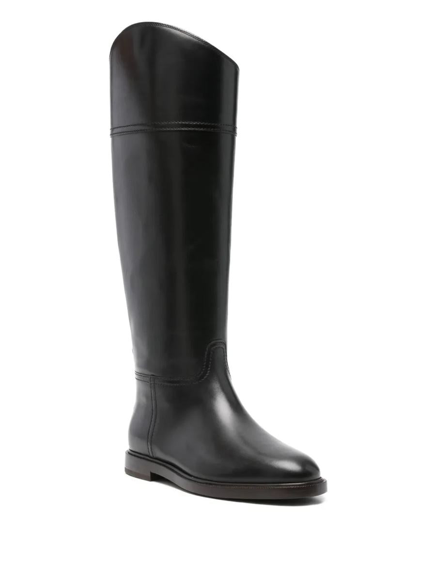 Brunello Cucinelli Leather High Riding Boots Shoes