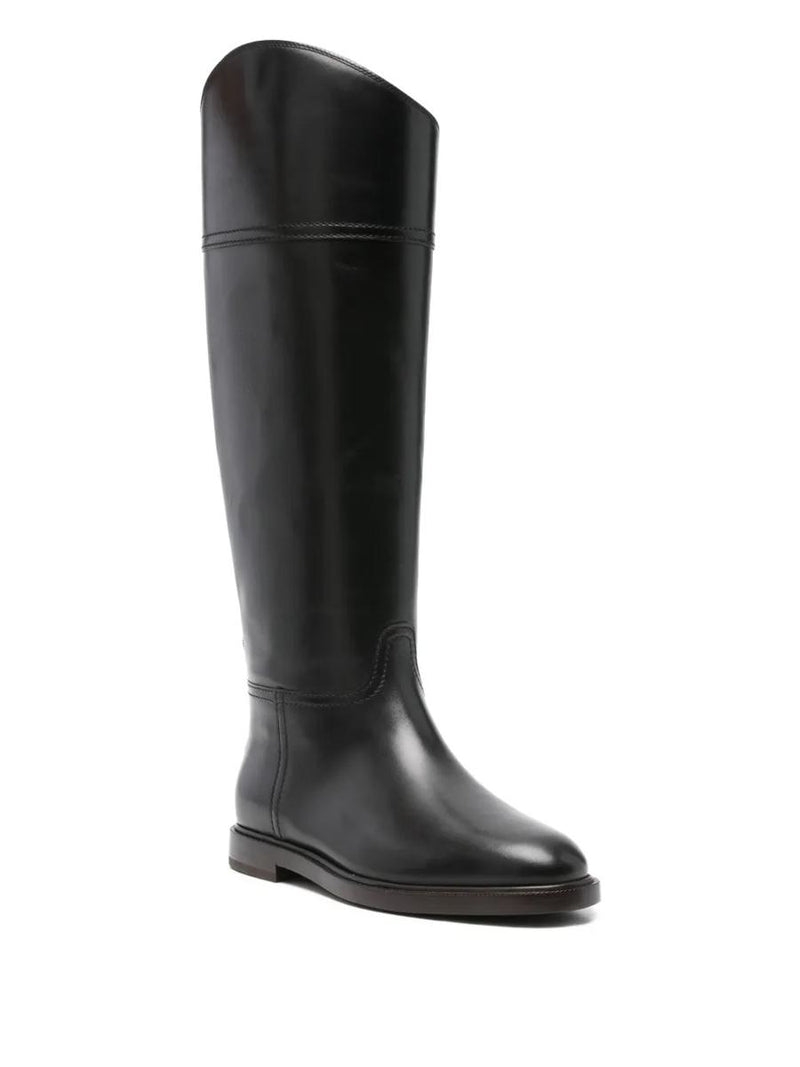 Brunello Cucinelli Leather High Riding Boots Shoes