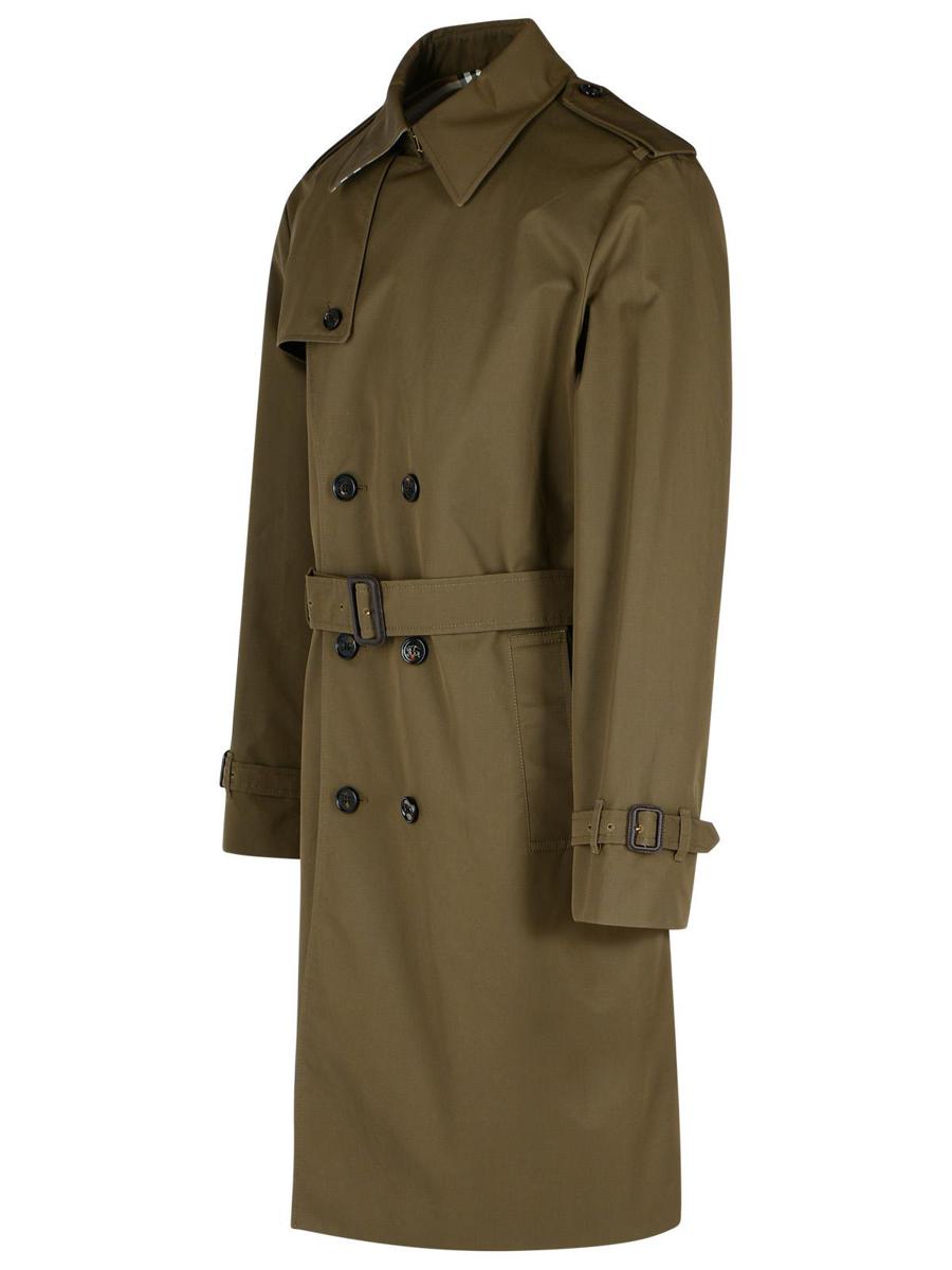 Burberry Green Cotton Blend Trench Coat