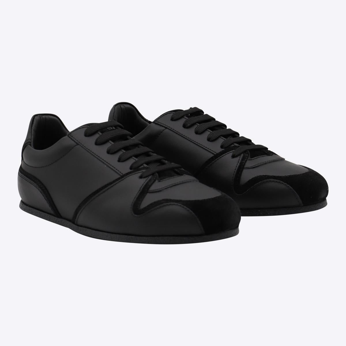 Moschino Black Leather Sneakers