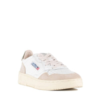 Autry Medalist Low Sneakers In Leather And Suede Color White And Covert Green
