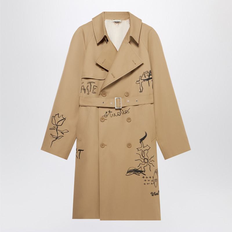1989 Studio Embroidered Trench Scribble