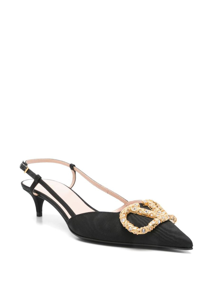Valentino Garavani Vlogo Leather Slingback Pumps
