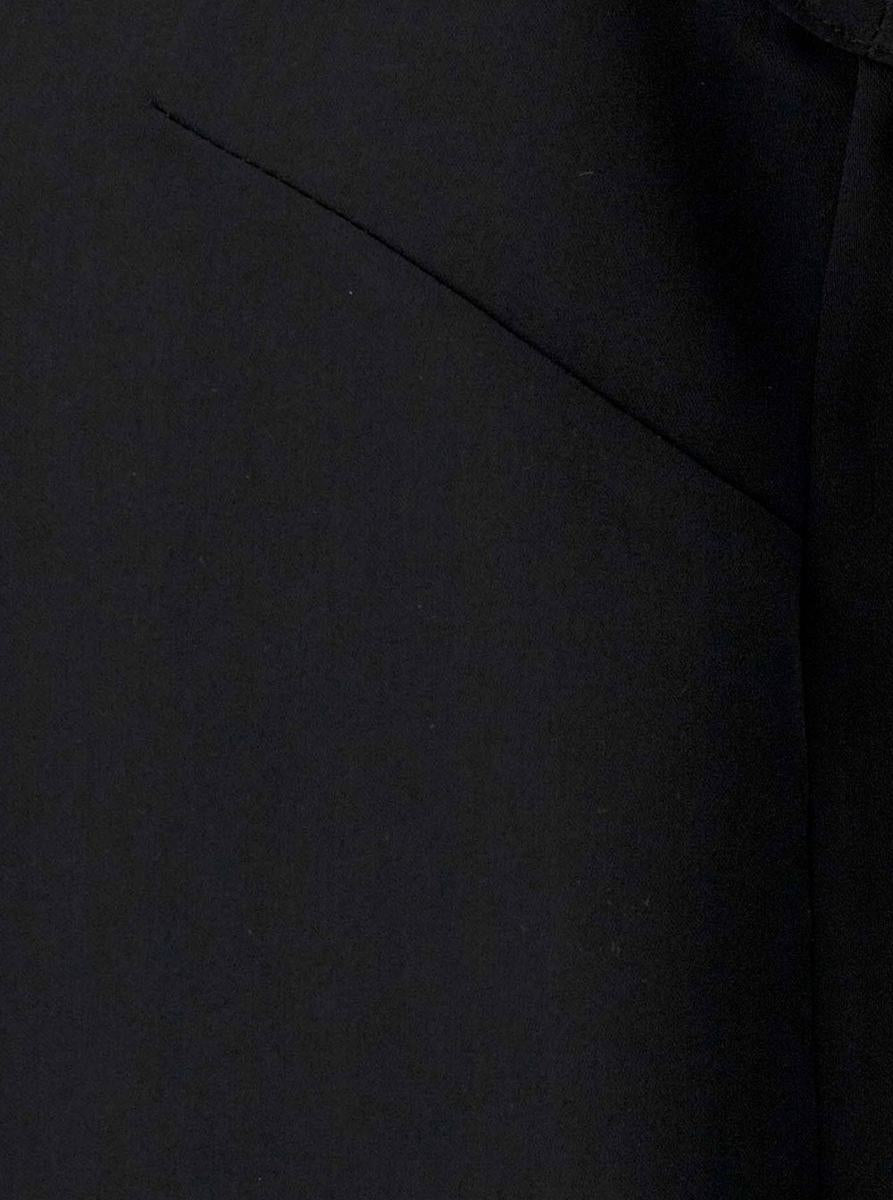 Black Tank Top With Plunging U Neckline In Polyamide Woman