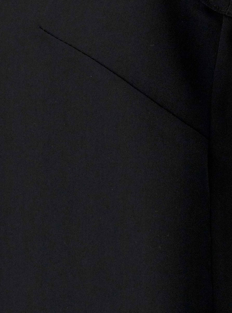 Black Tank Top With Plunging U Neckline In Polyamide Woman