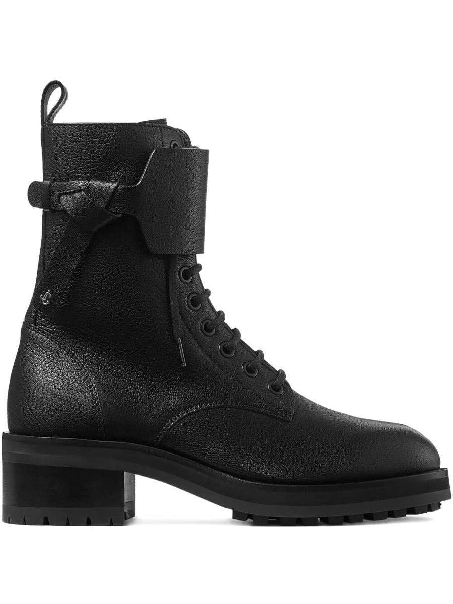 Jimmy Choo Rosabel Leather Lace-Up Combat Boots Shoes