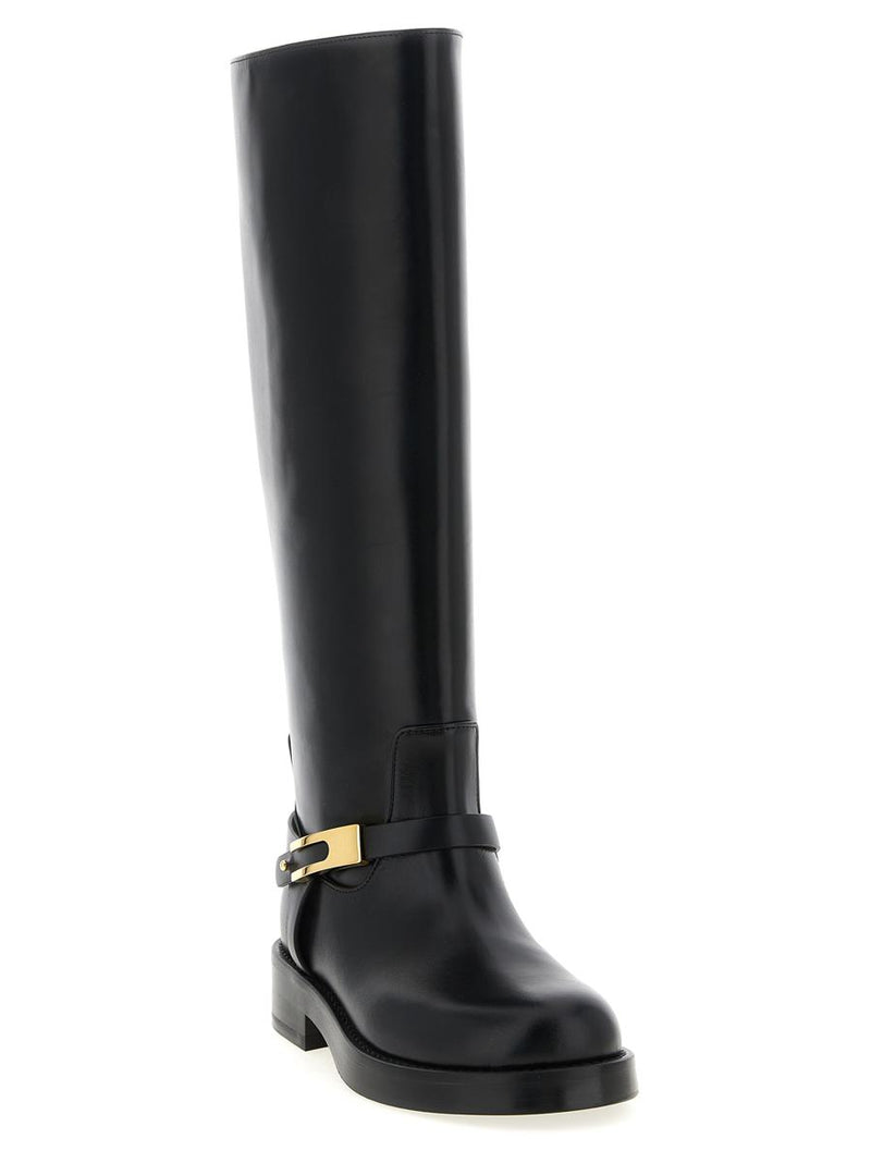 Elisabetta Franchi Logo Strap Boots