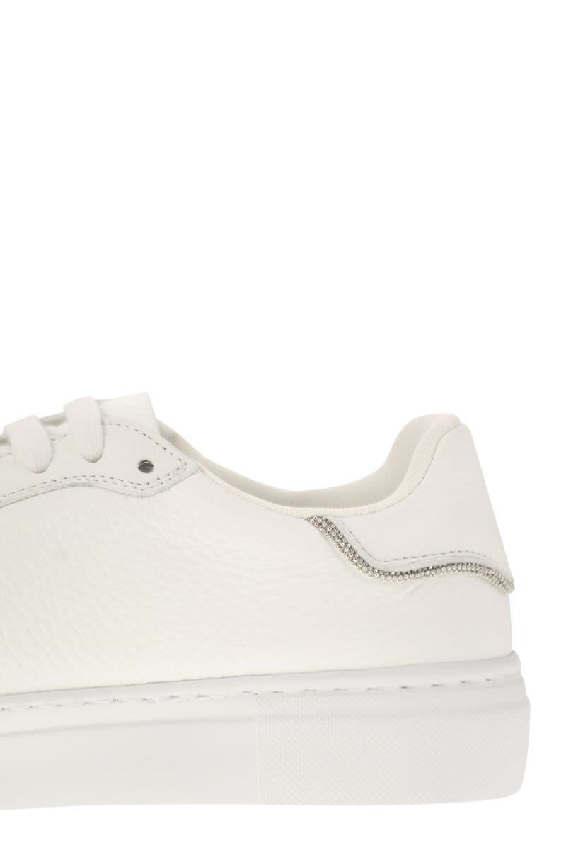 Fabiana Filippi Leather Trainers With Diamond Thread