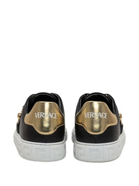 Versace Black Sneakers With Gold Detail