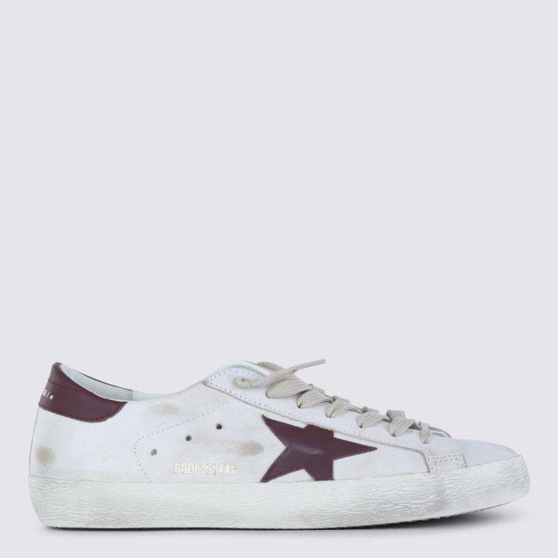 Golden Goose White And Red Leather Super Star Sneakers