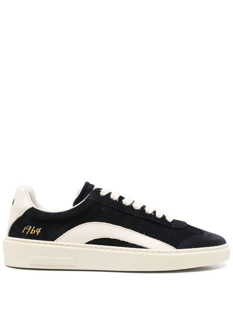 DSQUARED2 Black And White Calfskin Sneakers