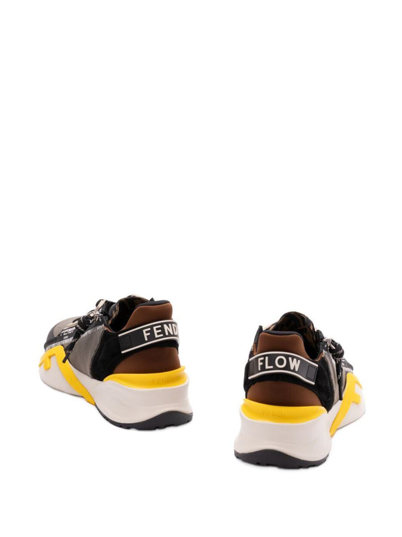 Fendi Lycra And Leather Flow Slip On Sneakers Shoes