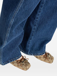 Gucci Horsebit Gg Supreme Ballet Flats