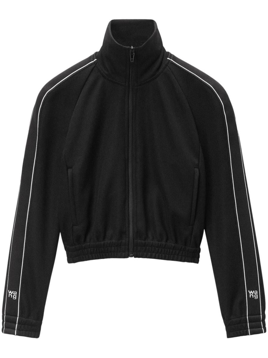 Alexander Wang Logo-Tape Cropped Track Jacket