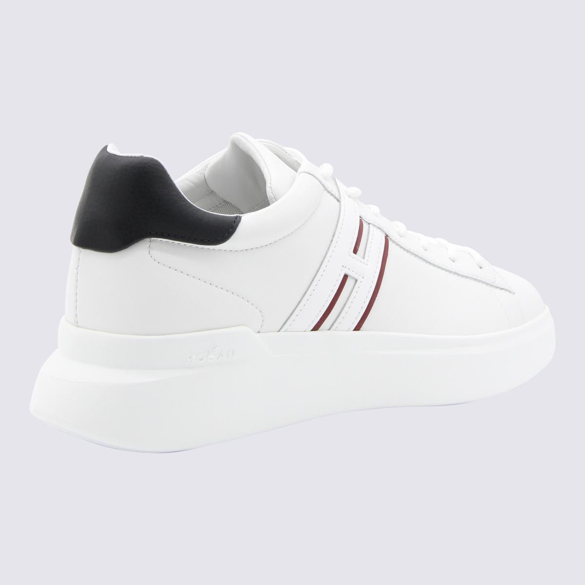 Hogan White And Red Leather Sneakers