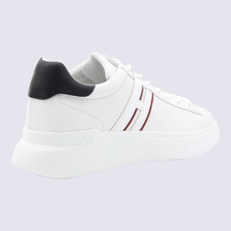 Hogan White And Red Leather Sneakers