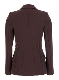 Bordeaux Jacket With Straps And Single-Breasted Fastening In Fabric Woman
