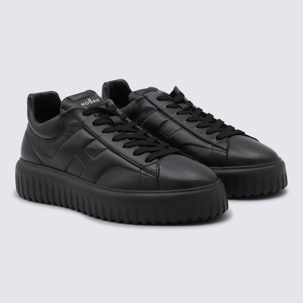 Hogan Black Leather Sneakers