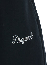 Black Shorts With Drawstring Closure And Logo Lettering On The Front In Cotton Man