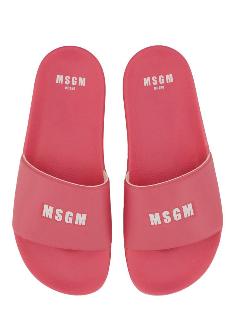 Msgm Slide Sandal With Logo