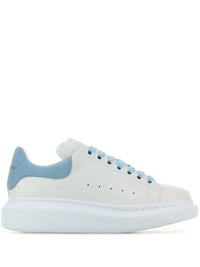 Alexander McQueen Oversize Sneakers In White And Light Blue Calf Leather