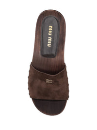 Miu Miu Zoccoli Scamosciato Delave'