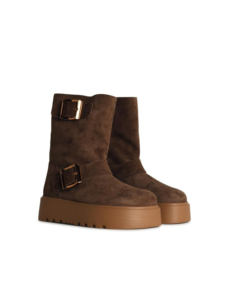 Casadei 'Ale' Brown Suede Blend Ankle Boots