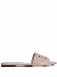 Dolce & Gabbana Dg Logo Leather Flat Sandals