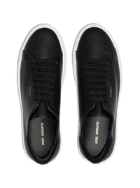 '90 Clean' Black Low Top Sneakers With Logo Lettering On The Side In Leather Man