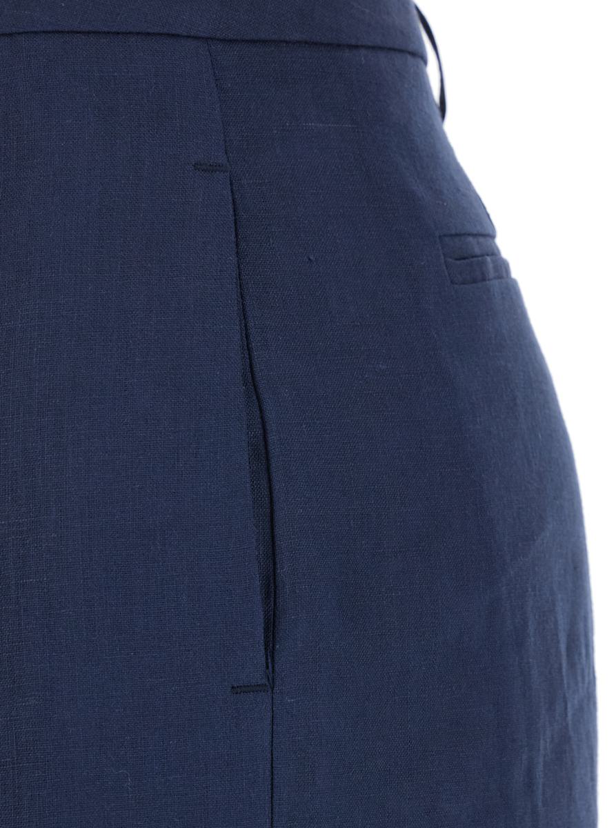 Blue Wide Leg Pants In Techno Fabric Woman