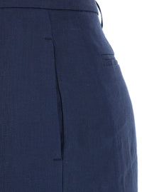 Blue Wide Leg Pants In Techno Fabric Woman